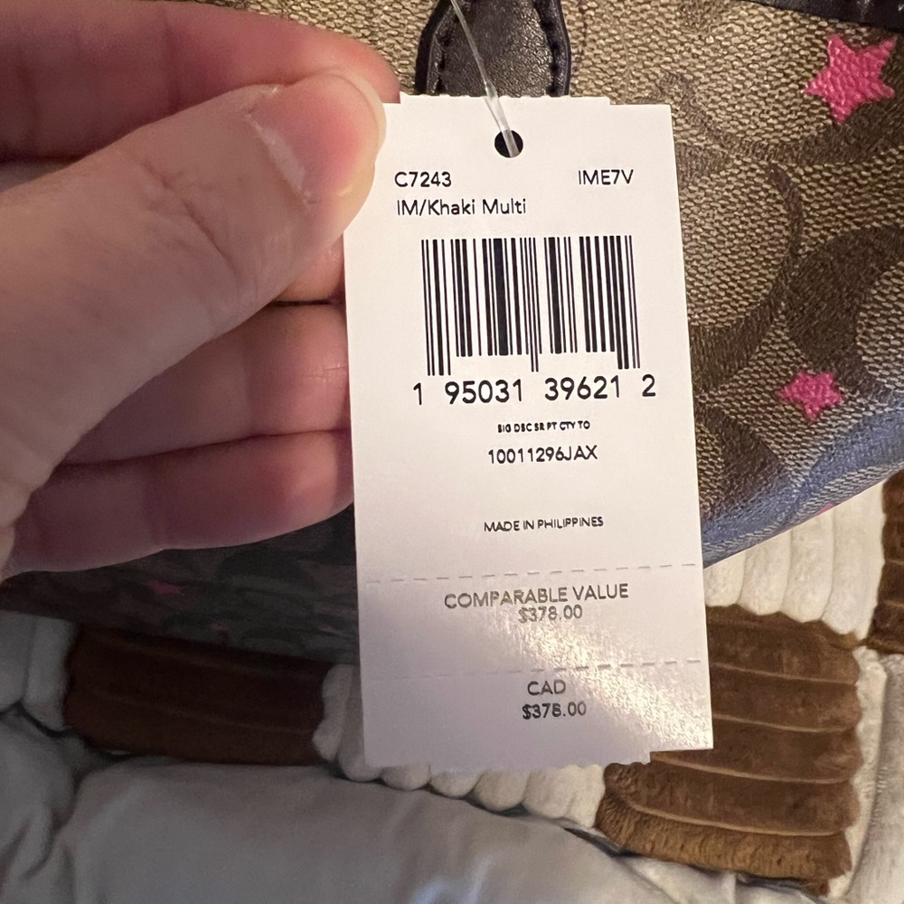 Coach Signature Disco Star City Tote in Khaki Multi NWTS! - Picture 7 of 7